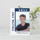 2 PHOTO Moderne, eenvoudige minimalistische Afstud Bedankkaart (Staand voorkant)