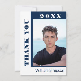 2 PHOTO Moderne, eenvoudige minimalistische Afstud Bedankkaart