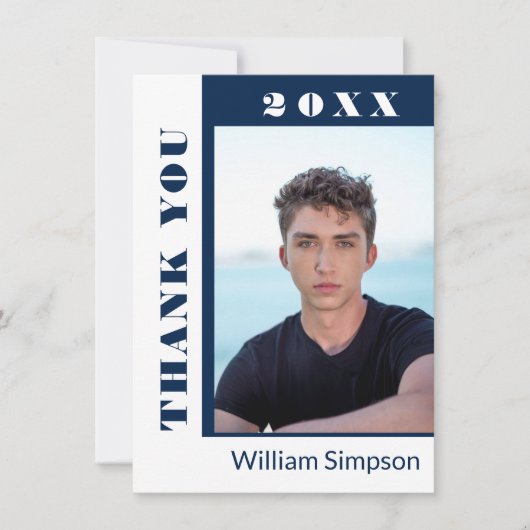 2 PHOTO Moderne, eenvoudige minimalistische Afstud Bedankkaart (Voorkant)