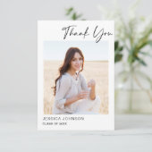 2 PHOTO Moderne, eenvoudige minimalistische Afstud Bedankkaart (Staand voorkant)