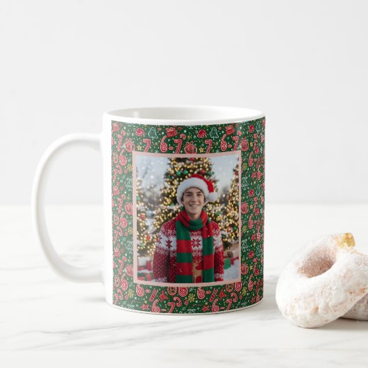 2 Photo Ornament 6-7 Meme Christmas Doodles Koffiemok (Met donut)