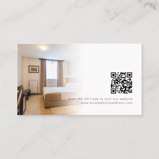 2 Photo Overlay Logo QR Code Hotel Guest House Visitekaartje (Achterkant)