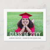 2 Photo Simple Modern Bold Class Year Graduation Aankondigingskaart (Voorkant)