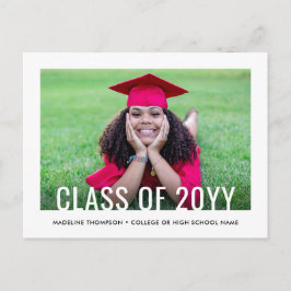 2 Photo Simple Modern Bold Class Year Graduation Aankondigingskaart