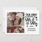 2 Photo Snowflakes Christmas Mr and Mrs  Feestdagenkaart (Voorkant)