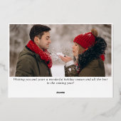 2 PHOTO Sparkle Merry kerstgring Gold Folie Feestdagenkaart (Achterkant)