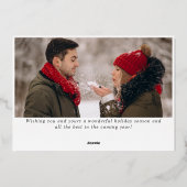 2 PHOTO Sparkle Moderne Kerstgroet Gold Folie Feestdagenkaart (Achterkant)