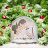 2 Photo Stylish Modern Christmas Holiday  Sneeuwbol (Kerstmis)