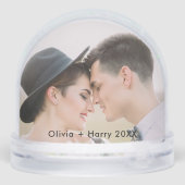 2 Photo Stylish Modern Christmas Holiday  Sneeuwbol (Achterkant)