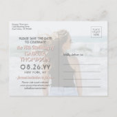 2 Photo Sweet 16 Save the Date Roos Gold Glitter Uitnodiging Briefkaart (Achterkant)