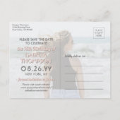 2 Photo Sweet 16 Save the Date Roos Gold Glitter Uitnodiging Briefkaart (Achterkant)