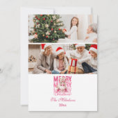 2 Photo Vintage Pink Nutcracker Christmas Feestdagenkaart (Voorkant)