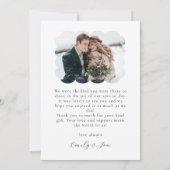 2 photo Wavy Frame Newlywed Wedding Thank you Kaart (Achterkant)