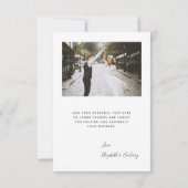 2-Photo Wedding Grey Script Bedankkaart (Achterkant)