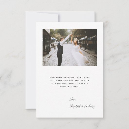 2-Photo Wedding Grey Script Bedankkaart (Achterkant)