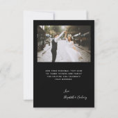 2-Photo Wedding White Script Black Bedankkaart (Achterkant)