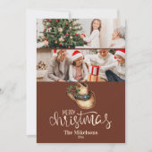 2 Photo  Western Cowboy Hat Christmas Feestdagenkaart (Voorkant)