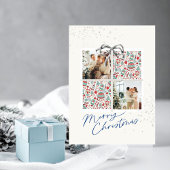 2-Photo X-mas Present Card Ugly Sweater Silver Bow Kaart