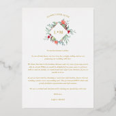 2 Photos Collage Modern Initials Floral Anagram Folie Uitnodiging (Achterkant)