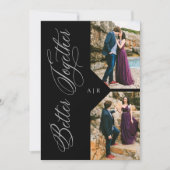 2 Photos Collage Silver Whimsical Luxury Modern Kaart (Voorkant)