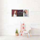 2 Photos Congratulations Hot Pink Bokeh Graduation Spandoek (Insitu)