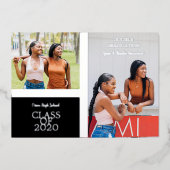 2 Photos Graduates Simple Graduation Real Folie Uitnodiging (Voorkant)