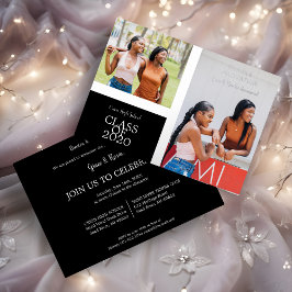 2 Photos Graduates Simple Graduation Real Folie Uitnodiging