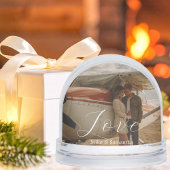 2 Photos Love Name Simple Modern Script Couple Sneeuwbol