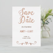 2 Photos Modern Fancy Boho Style  Folie Uitnodiging (Staand Voorkant)