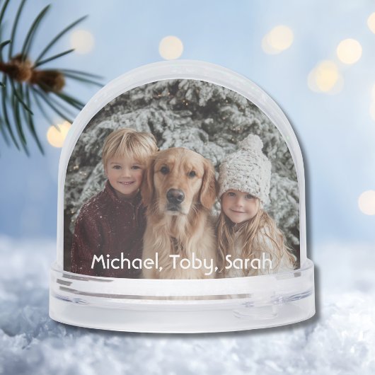 2 Photos Script Kids Dog Photo Fun Personalized  Sneeuwbol