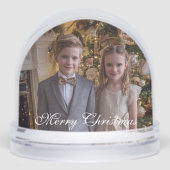 2 Photos Script Kids Dog Photo Fun Personalized  Sneeuwbol (Voorkant)