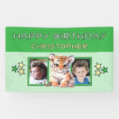 2 photos tiger birthday name kids green party spandoek (Horizontaal)