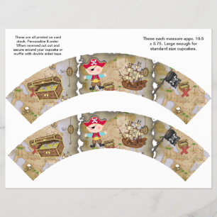2 Piraten Thema Douane Cupcake Omslagen Flyer