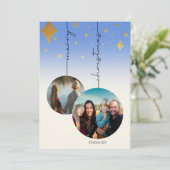 2 platte kerstballen als ornament feestdagenkaart (Staand voorkant)