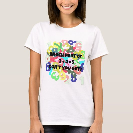 2 Plus 2 Gelijk aan 5 vrouwen T-shirt (Voorkant)