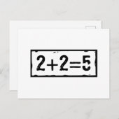 2 plus 2 is 5 briefkaart (Voorkant / Achterkant)