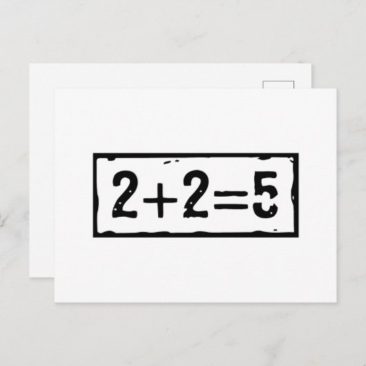 2 plus 2 is 5 briefkaart (Voorkant / Achterkant)