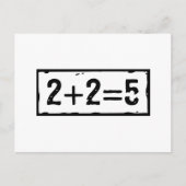 2 plus 2 is 5 briefkaart (Voorkant)