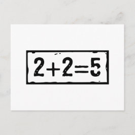 2 plus 2 is 5 briefkaart
