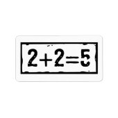 2 plus 2 is 5 etiket (Voorkant)