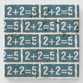 2 plus 2 is 5 stenen onderzetter (Voorkant)