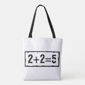 2 plus 2 is 5 tote bag (Achterkant)