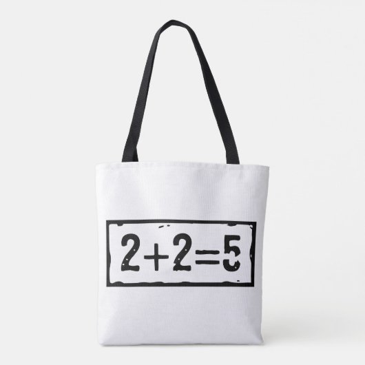 2 plus 2 is 5 tote bag (Achterkant)