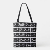 2 plus 2 is 5 tote bag (Achterkant)