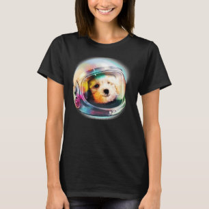 2 Poedel Puppy In Astronaut Helm Space Galaxy Do T-shirt