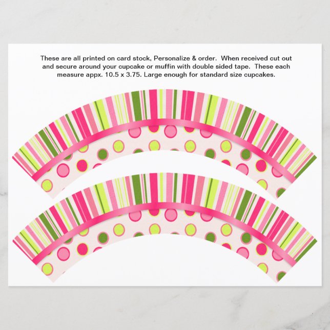 2 Polka Dot Birthday Personaliseer Cupcake Wrapper (Voorkant)