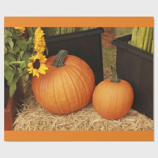 2 pompoen cadeaupapier (Vlak)