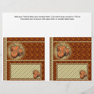 2 Pompoenen Herfst Aangepaste harsheys Snoep Bar w Flyer