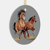 2 prachtige paarden met kerstboombomen Ornament (Rechts)