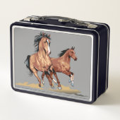 2 Prachtige paarden met metalen landingsbox (Achterkant)